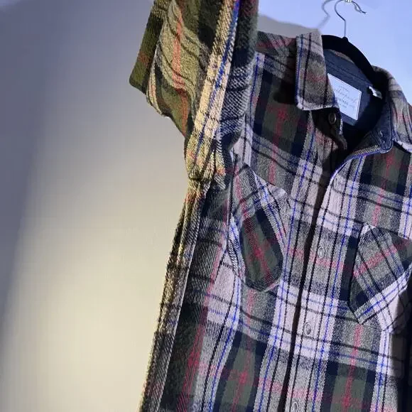 Weatherproof Vintage Shirt Jacket Mens Medium Plaid Flannel Button Up Workwear - Picture 14 of 16